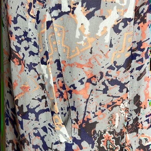CABI Flowy Chiffon Abstract Print Fresco Slipdress Tunic #5049 - Picture 5 of 8